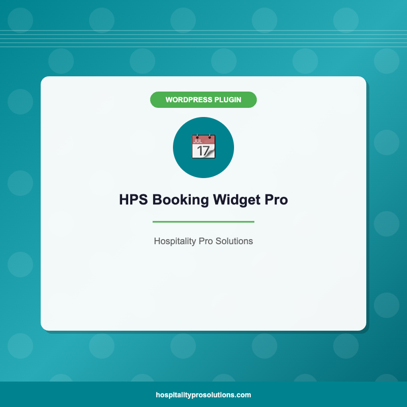 HPS Booking Widget Pro